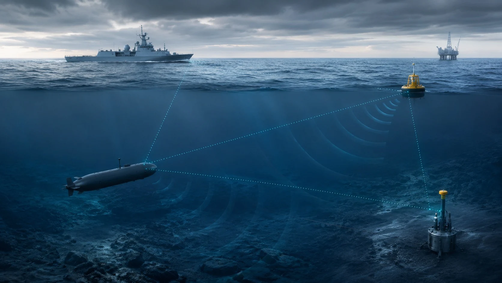 Underwater acoustic communications network