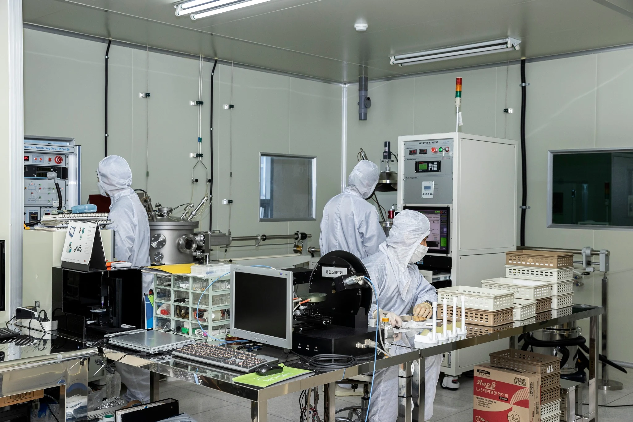 Cleanroom and electrode sputtering facility